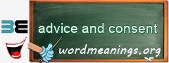WordMeaning blackboard for advice and consent